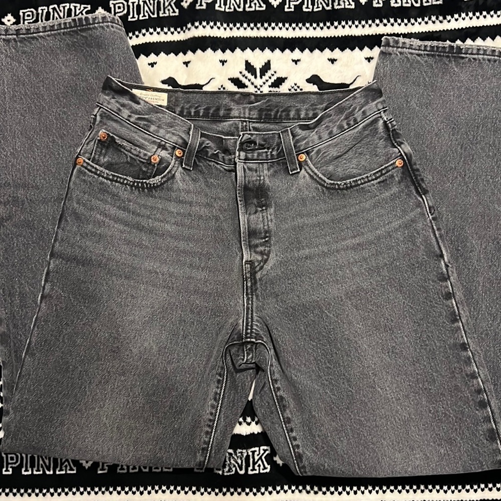 Levi black jeans. 501. Washed once.